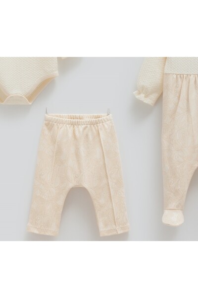 Caramell 100% Cotton 4-Piece Baby Girl Bodysuit Set Hospital Release (0-3 Months)