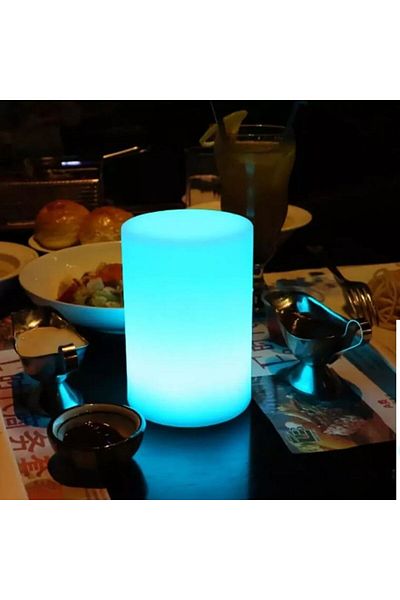 ETRONIK LED Mood Light Cylinder – 16 Color Changing, Dimmable, Remote Control – Indoor/Outdoor Use