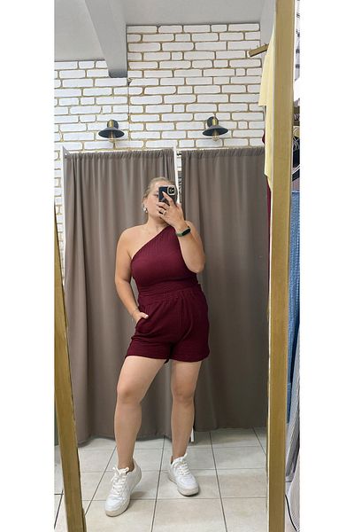 TUBA TOPTAŞ One Shoulder Seersucker Bluz
