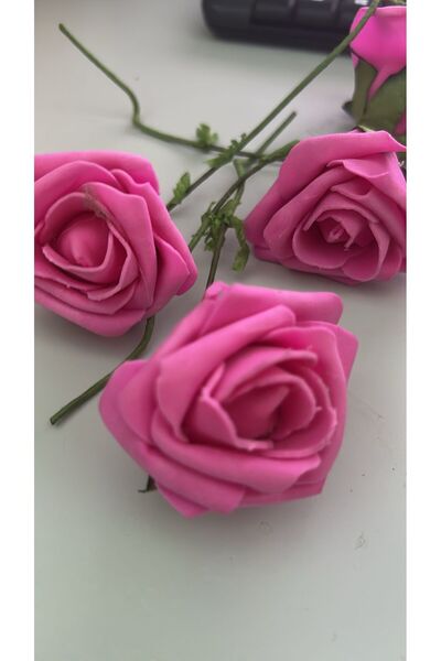 bba new trend LATEKS GÜL, 16 Lİ LATEKS ÇİÇEK GELİN ÇİÇEK MALZEMESİ,EVA ORTA BOY GÜL