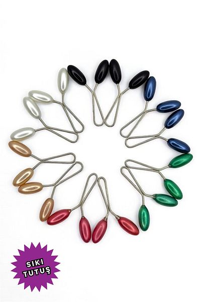 Loggia Scarf Shawl Clip 12Pcs Barley Model Vibrant Colors Clip Women's Hijab Accessory