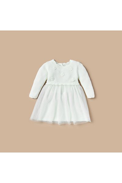 Juniors Floral Accent A-line Dress with Tights