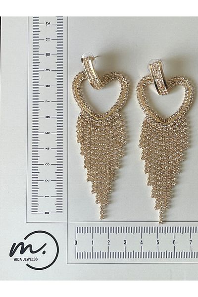 Rupen Kraft Zircon shiny stone large size design evening earrings