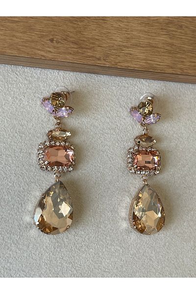Rupen Kraft Shiny zircon stone big size design evening earrings