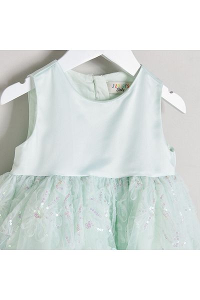 Juniors Embellished Sleeveless Dress with Bow Accent