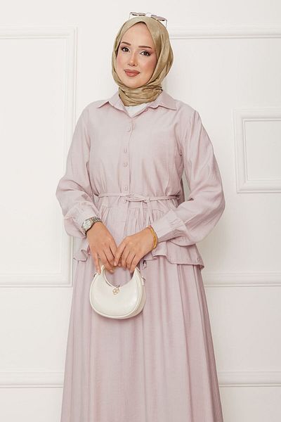 EBRUTESETTÜR Double Strawberry Suit with Lace Detail at the Waist and Skirt