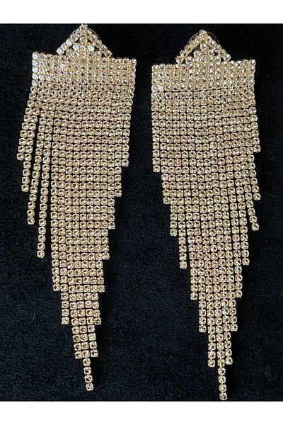 Rupen Kraft Zircon Shiny Stone Large Size Design Evening Dress Earrings