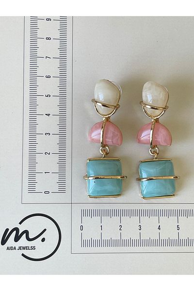 Rupen Kraft Special Design Stylish Design Earrings with Colored Stones