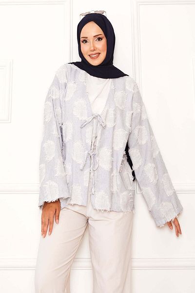 EBRUTESETTÜR Tassel Detail Front Tie Kimono