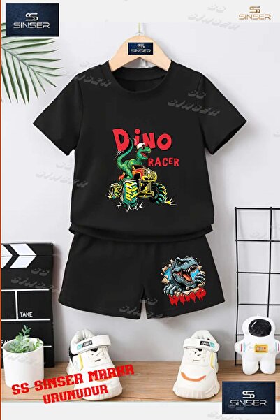 SS SİNSER Tricou cu gât rotund cu imprimeu special „dino Racer“ pentru copii,...