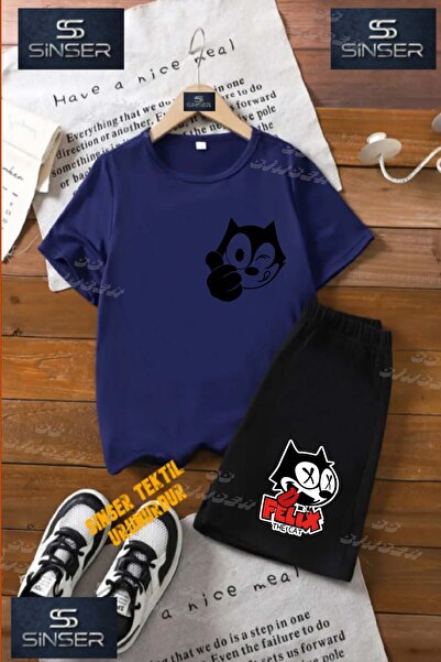 SS SİNSER Детски унисекс комплект с тениска с принт на велосипед и къси панта...