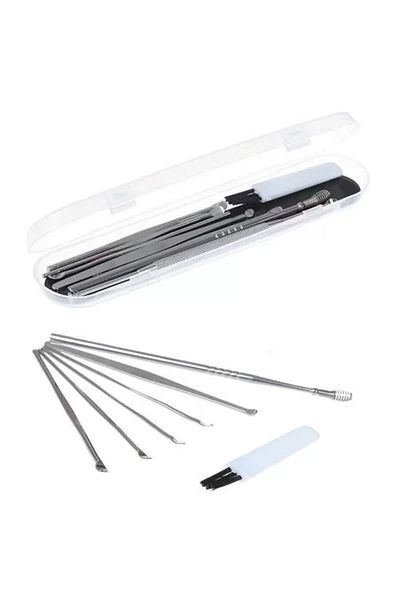 HAF Box Buffer® 6 Pieces Stainless Steel Ear Wax Collector Remover Cleaner Care Stick Set