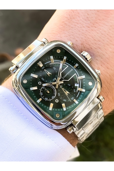 Chaperone Original Square Men's Wrist Watch Waterproof Steel Band