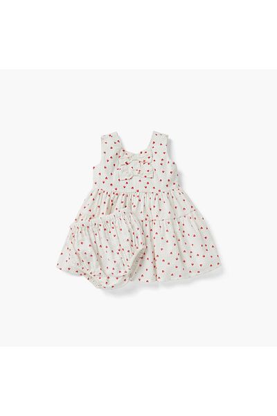 Juniors Heart Print Sleeveless Dress and Bloomers Set