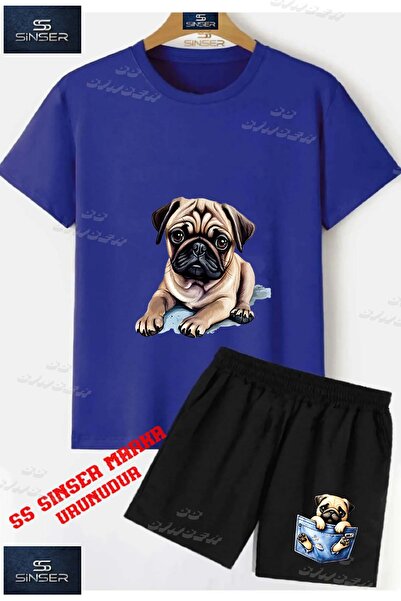SS SİNSER Παιδικό UNISEX T-shirt με ειδική στάμπα "DOG PUG LAYING" με λαιμόκο...