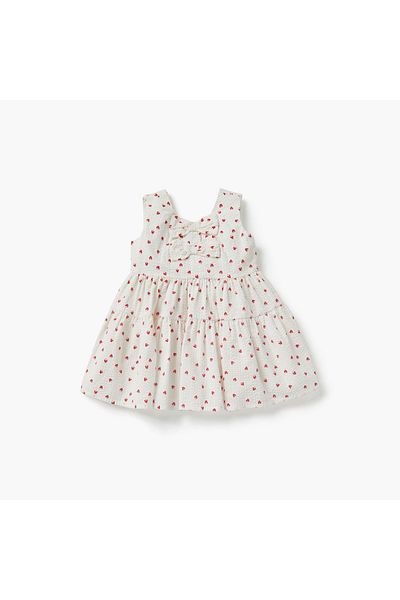 Juniors Heart Print Sleeveless Dress and Bloomers Set