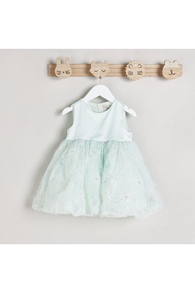Juniors Embellished Sleeveless Dress with Bow Accent