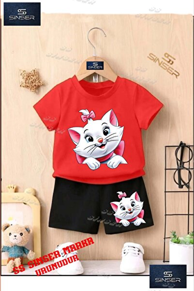 SS SİNSER Παιδικό UNISEX T-shirt με στάμπα "CAT WITH RIBBON" με λαιμόκοψη ποδ...