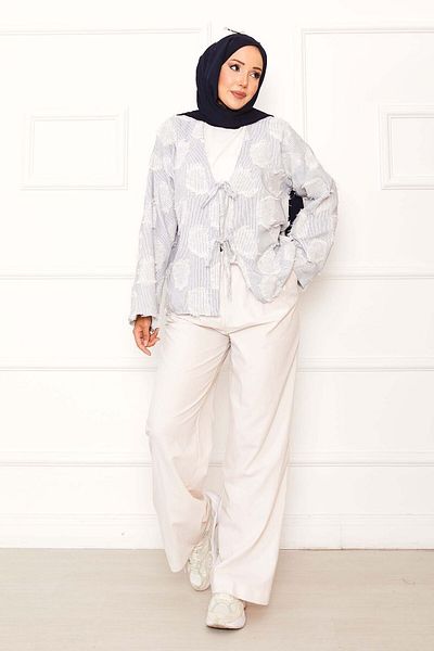 EBRUTESETTÜR Tassel Detail Front Tie Kimono