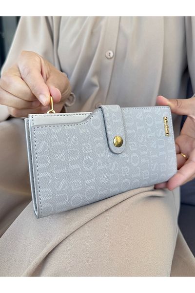 Just Polo Women's Gray Multi-Eye Wallet with Coin and Card Compartments