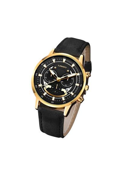 Feronnucci Men's Wristwatch - Quartz Sports Watch with Leather Band St-606