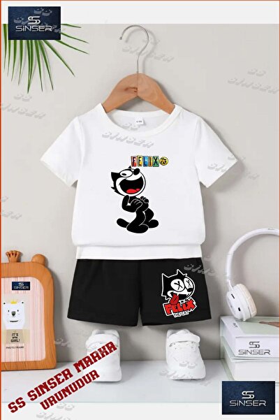 SS SİNSER Children's Unisex “Felix Cat Laughing Horse“ Custom Printed Crew Ne...