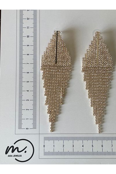 Rupen Kraft Zircon shiny stone large size design evening earrings