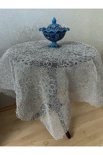 ZESA HOME Fiskos Tablecloth Tulle Laced Dowry Holder