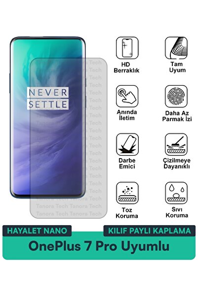 Milat Tech غطاء حماية شاشة متوافق مع هاتف OnePlus 7 Pro Ghost Nano مقاوم للخد...