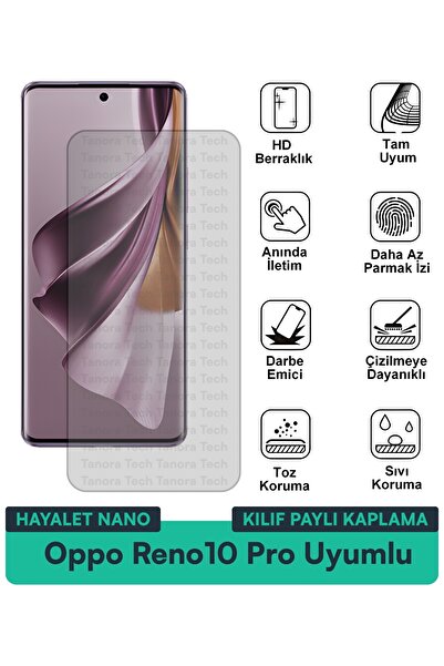 Milat Tech حافظة Oppo Reno10 Pro Hayalet Nano متوافقة مع طبقة حماية الشاشة ال...