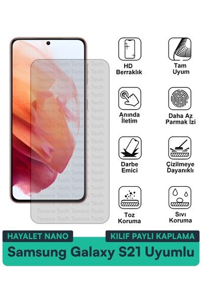 Milat Tech حافظة سامسونج جالاكسي S21 هايلايت نانو متوافقة مع طبقة حماية الشاش...