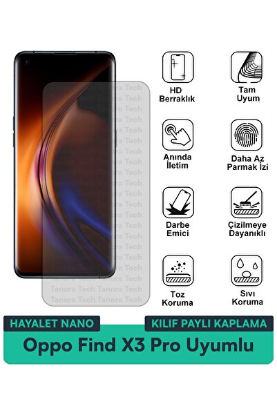 Milat Tech حافظة Oppo Find X3 Pro Hayalet Nano متوافقة مع طبقة حماية الشاشة م...