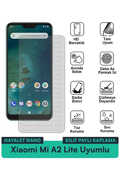 Milat Tech غطاء حماية شاشة متوافق مع هاتف Xiaomi Mi A2 Lite Ghost Nano مقاوم ...
