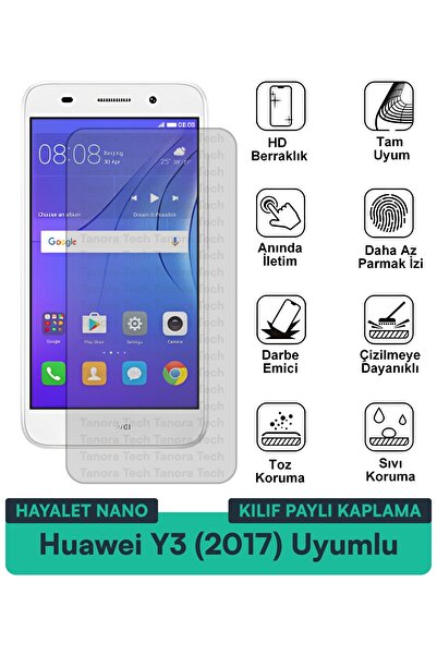Milat Tech غطاء حماية شاشة متوافق مع هاتف Huawei Y3 (2017) Ghost Nano مقاوم ل...