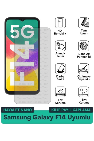 Milat Tech حافظة سامسونج جالاكسي F14 هايلايت نانو متوافقة مع طبقة حماية الشاش...