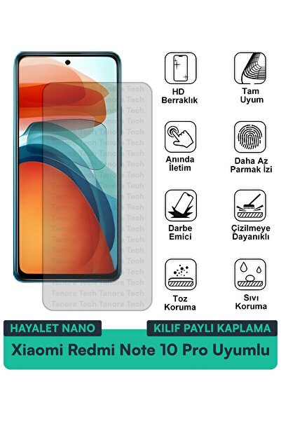 Milat Tech حافظة Xiaomi Redmi Note 10 Pro Hayalet Nano متوافقة مع طبقة حماية ...