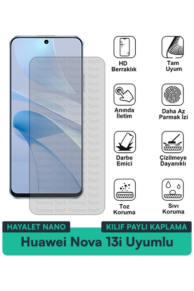 Milat Tech غطاء حماية نانو لهاتف هواوي نوفا 13i متوافق مع فيلم حماية الشاشة م...