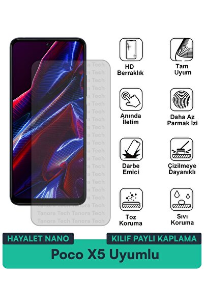 Milat Tech غطاء حماية شاشة متوافق مع Poco X5 Ghost Nano مقاوم للخدوش والصدمات