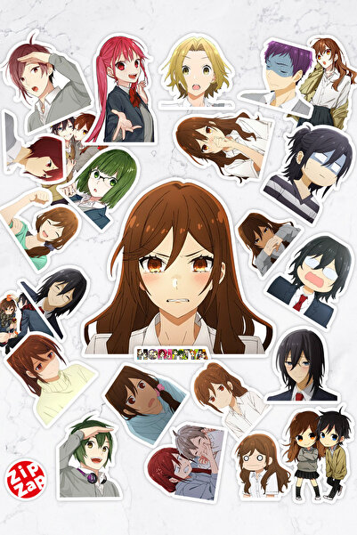 ZipZap مجموعة ملصقات رقائق لاصقة للكمبيوتر المحمول من هوريميا أنيمي (25 قطعة)