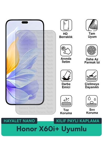 Milat Tech حافظة Honor X60i+ Hayalet Nano متوافقة مع طبقة حماية الشاشة ومقاوم...