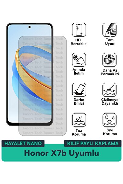 Milat Tech غطاء حماية Honor X7b Hayalet Nano متوافق مع طبقة حماية الشاشة مقاو...