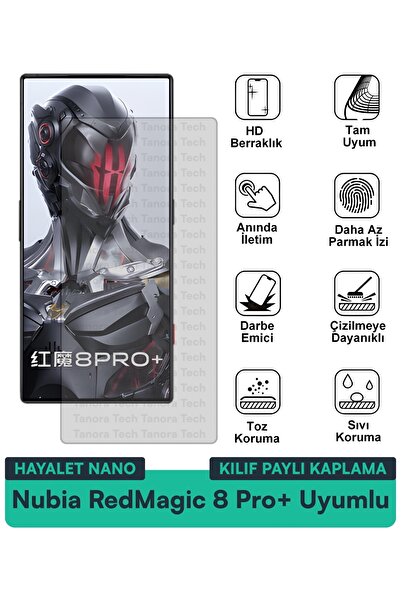 Milat Tech حافظة Nubia RedMagic 8 Pro+ Hayalet Nano متوافقة مع طبقة حماية الش...