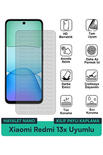 Milat Tech غطاء حماية نانو لهاتف شاومي ريدمي 13x مع فيلم حماية للشاشة متوافق ...