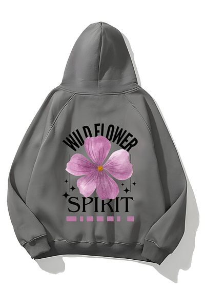 CROFT (3 Threads) Wild Flower Spirit Printed Oversize Hoodie Sweatshirt