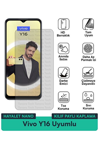 Milat Tech غطاء حماية نانو لهاتف فيفو Y16 متوافق مع فيلم حماية الشاشة مقاوم ل...