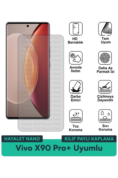 Milat Tech غطاء حماية نانو لهاتف فيفو X90 برو+ متوافق مع فيلم حماية الشاشة مق...