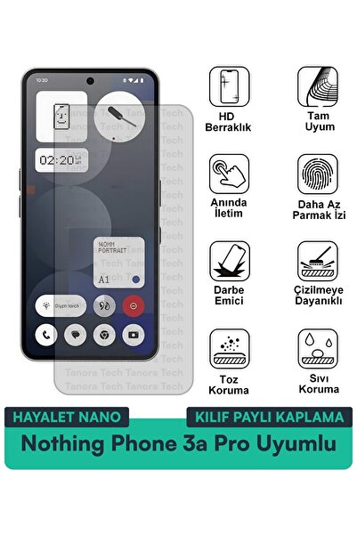 Milat Tech غطاء حماية نانو لهاتف Nothing Phone 3a Pro متوافق مع فيلم حماية ال...