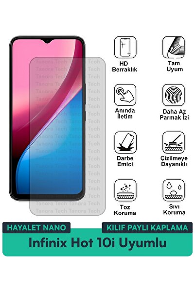 Milat Tech غطاء حماية Infinix Hot 10i Hayalet Nano متوافق مع طبقة حماية الشاش...