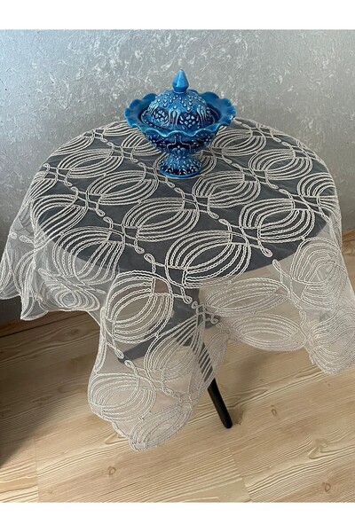ZESA HOME Fiskos Tablecloth Tulle Laced Dowry Holder