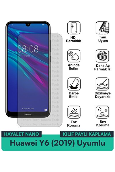 Milat Tech غطاء حماية شاشة متوافق مع هاتف Huawei Y6 (2019) Ghost Nano مقاوم ل...